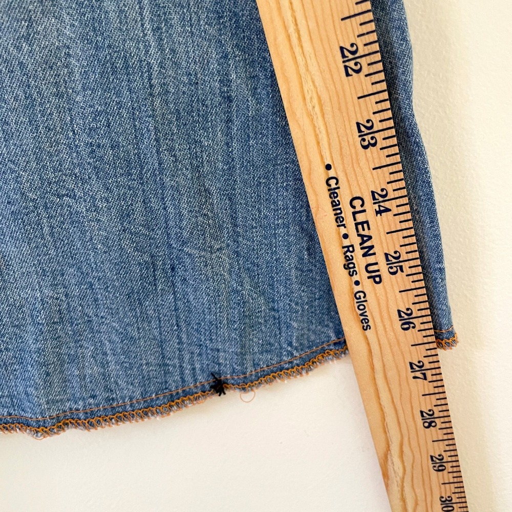 Vintage Denim Midi Skirt Blue Small High Waist A-Line Boho Western Cottage 70s - Picture 9 of 9